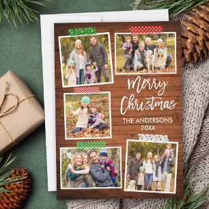 Brush Script Merry Christmas Wood Craft Tape Holiday Card