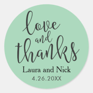 Brush Script Modern Casual Thank You Classic Round Sticker