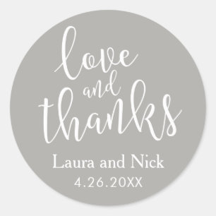 Brush Script Modern Casual Thank You Classic Round Sticker
