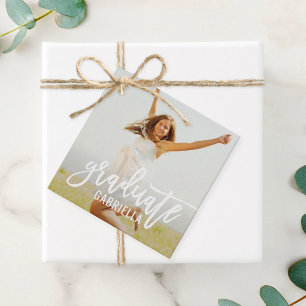 Brush Script Photo Class of 2026 Graduation Favour Tags