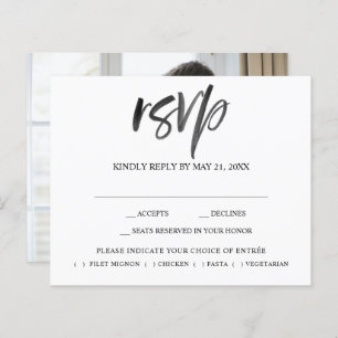 Brush Script Photo Wedding RSVP