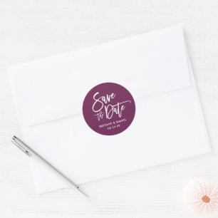 Brush Script Save The Date Cassis Envelope Seals