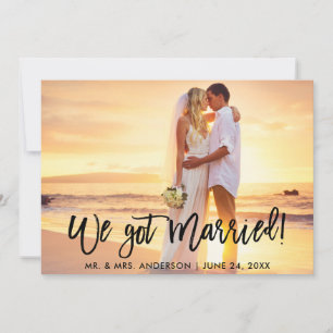 Brush Script We Got Married Celebration Invite B