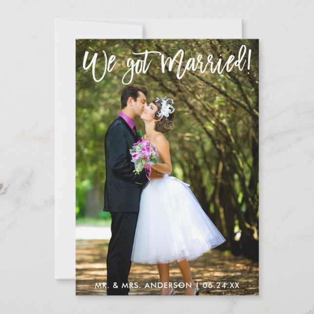 Brush Script We Got Married Celebration Invite Wht (Front)