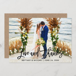 Brush Script   Wedding Love and Thanks Kraft Card
