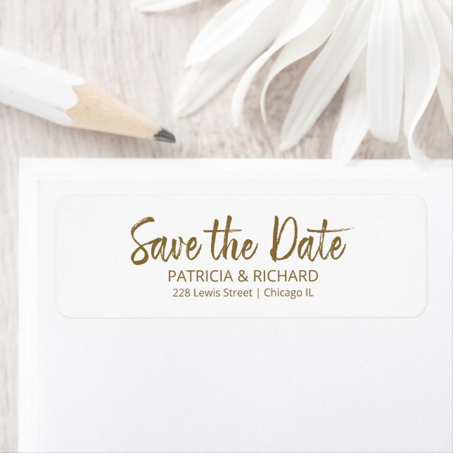 Brush Script Wedding Save The Date Return Address (Insitu)