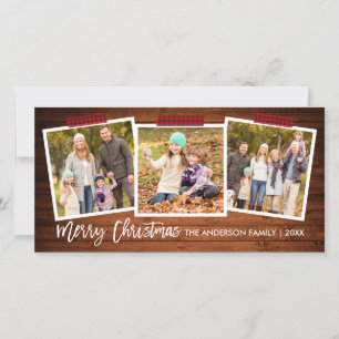 Brush Script Wood Plaid Craft Tape Christmas Wide Holiday Card