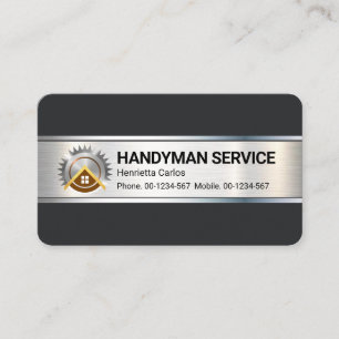 Brush Silver Metal Plate For Handyman Business Card