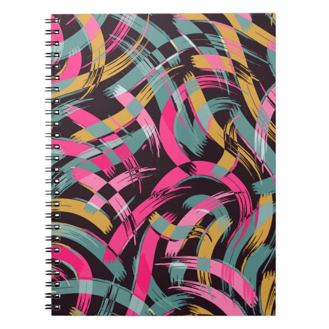 Brush stroke artistic seamless pattern notebook (Front)