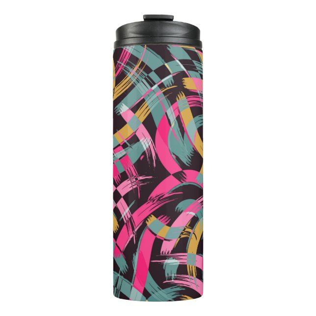 Brush stroke artistic seamless pattern thermal tumbler (Front)
