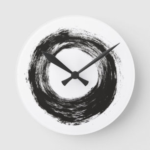 Brush stroke circle texture round clock