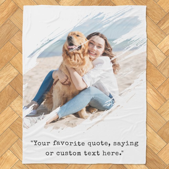 Brush Stroke Custom Photo Fleece Blanket (Creator Uploaded)