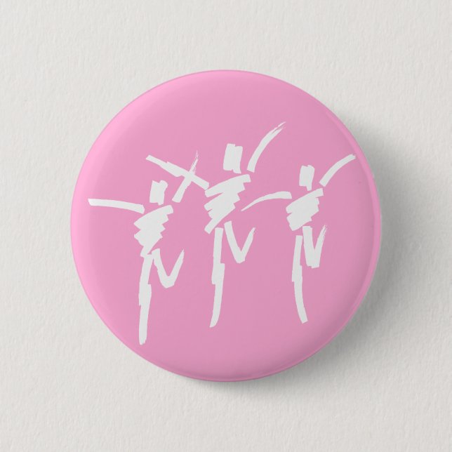 Brush Stroke Dance Trio Button in Pink (Front)