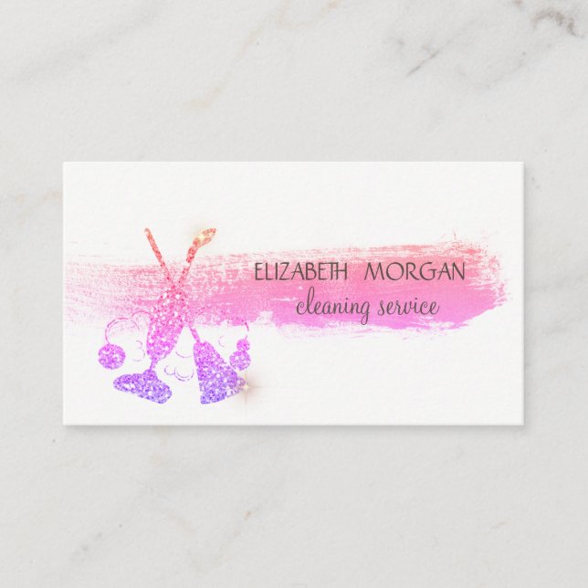 Brush Stroke,Glitter Broom,Vacuum cleaner Business Card (Front)