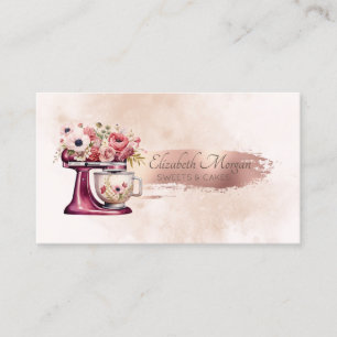  Brush Stroke Glitter Red Mixer Watercolor Business Card