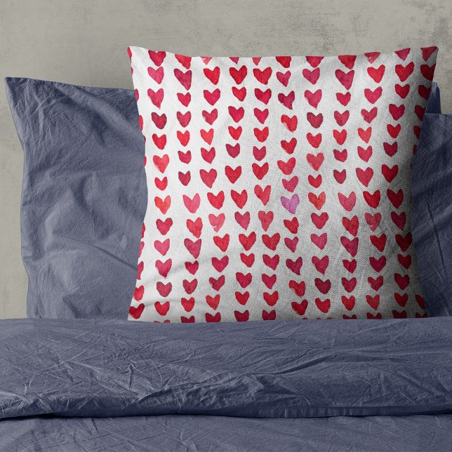 Brush stroke hearts - red and pink cushion (Creator Uploaded)
