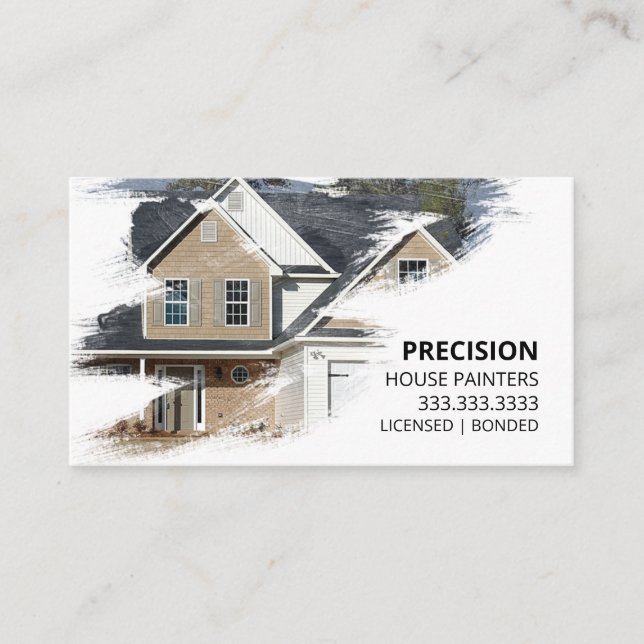 Brush Stroke House Painter Business Card (Front)