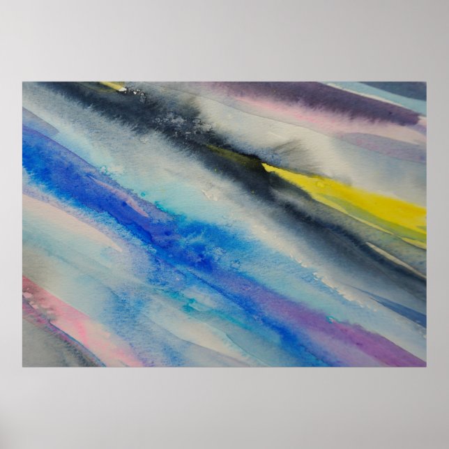  brush stroke, painting Abstract watercolor colorf Poster (Front)
