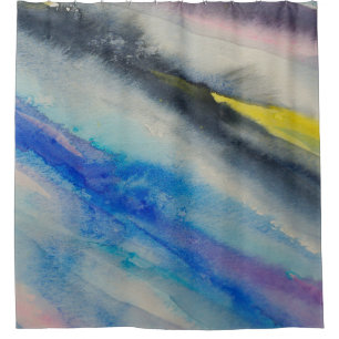 brush stroke, painting Abstract watercolor colorf Shower Curtain