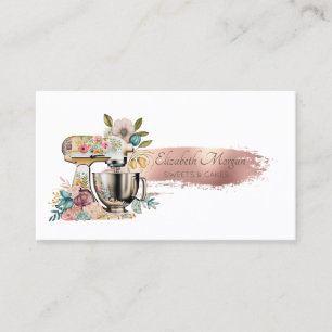  Brush Stroke Pastry  Floral Mixer Business Card