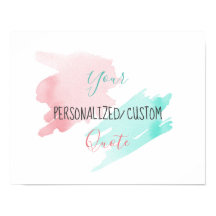 Brush stroke Personalized custom quote Pink green