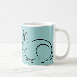 Brush stroke rabbit coffee mug