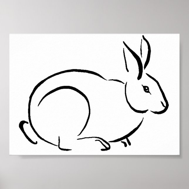 Brush stroke rabbit poster (Front)