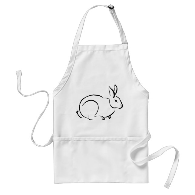 Brush stroke rabbit standard apron (Front)