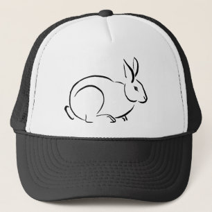 Brush stroke rabbit trucker hat