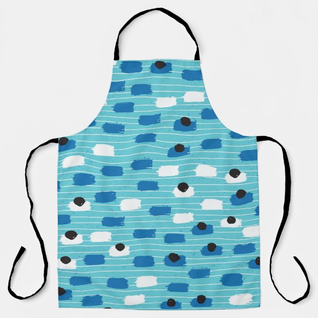 Brush stroke seamless pattern, hand-drawn. apron (Front)