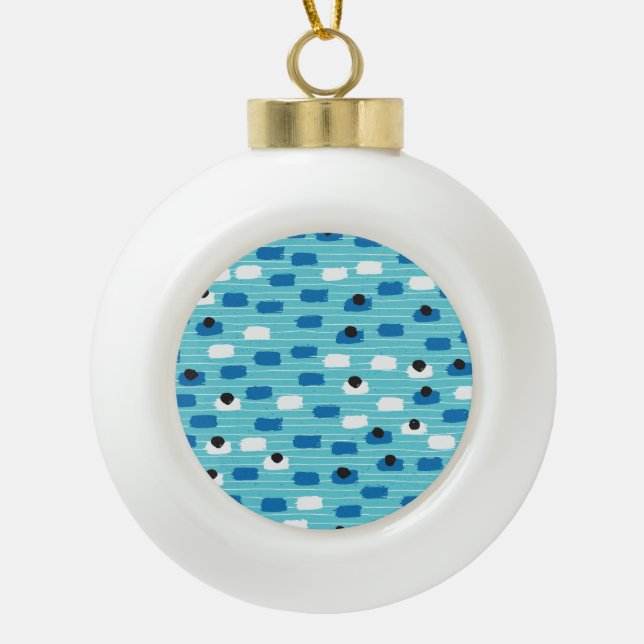 Brush stroke seamless pattern, hand-drawn. ceramic ball christmas ornament (Front)