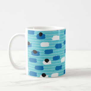 Brush stroke seamless pattern, hand-drawn. coffee mug