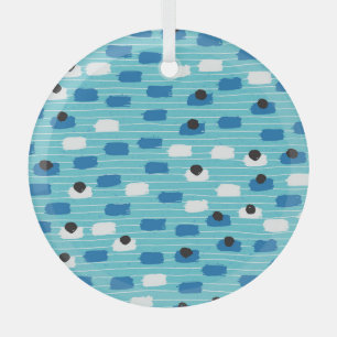 Brush stroke seamless pattern, hand-drawn. glass tree decoration