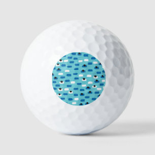 Brush stroke seamless pattern, hand-drawn. golf balls