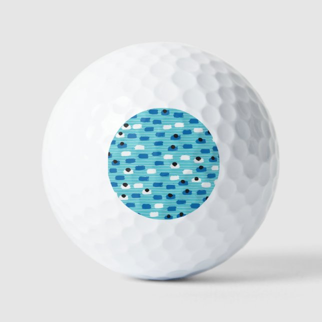 Brush stroke seamless pattern, hand-drawn. golf balls (Front)