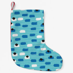 Brush stroke seamless pattern, hand-drawn. small christmas stocking