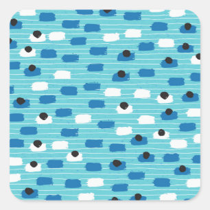 Brush stroke seamless pattern, hand-drawn. square sticker