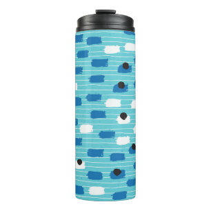 Brush stroke seamless pattern, hand-drawn. thermal tumbler
