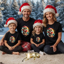 Brush Stroke Surfer Cat Santa Tropical Christmas