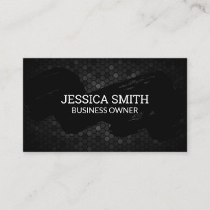 Brush Stroked   Geometric Metallic Pattern Business Card