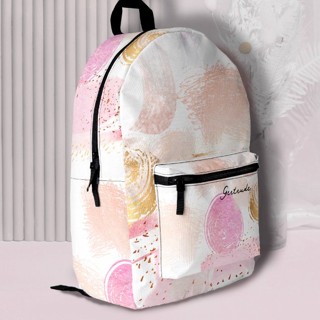 brush strokes and scribbles pattern printed backpack (Creator Uploaded)