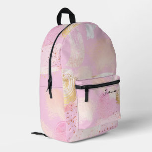 brush strokes and scribbles pink pattern printed backpack