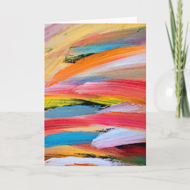 Brush Strokes Blank Greeting Card (Front)