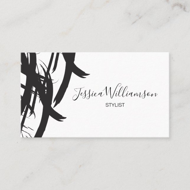 Brush Strokes, modern, chic, STYLIST Business Card (Front)