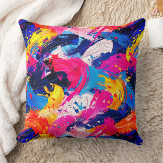 brush strokes pattern cushion