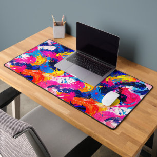 brush strokes pattern desk mat