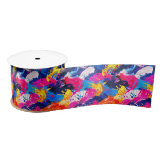 brush strokes pattern satin ribbon