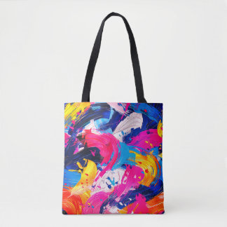 brush strokes pattern tote bag