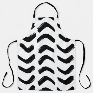 Brush strokes vintage seamless pattern. Black and Apron