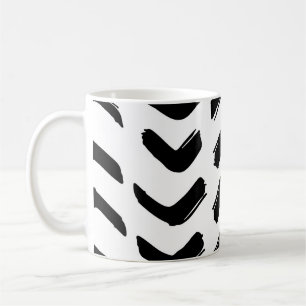 Brush strokes vintage seamless pattern. Black and Coffee Mug
